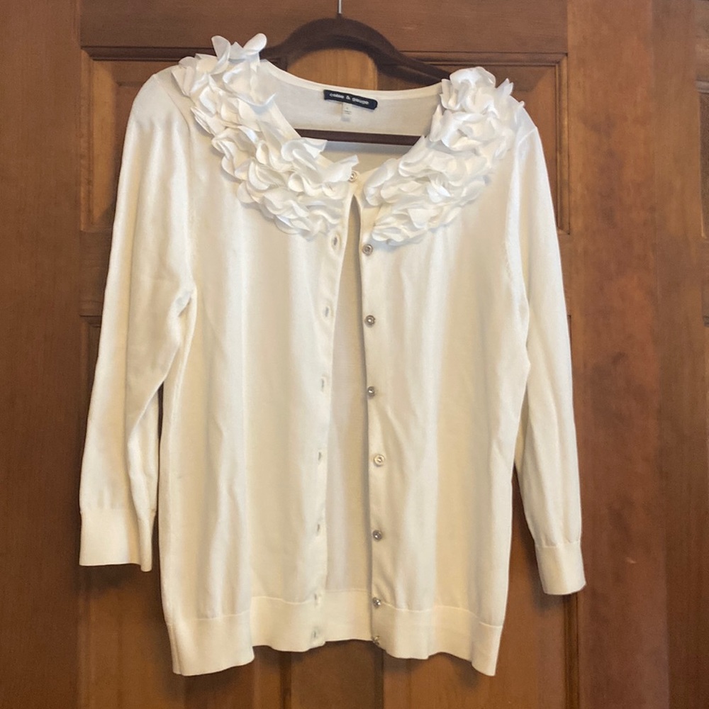 Button down sweater with 3/4” sleeves